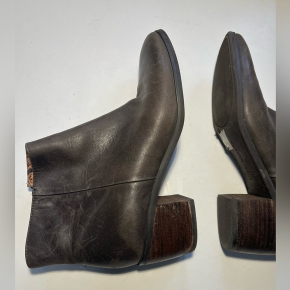 Lucky brand Brown Leather malvelia booties Chelsea Stack Heels Women’s 8M - Picture 5 of 11